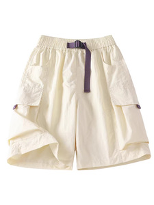Men's Summer Cargo Shorts, Multi-Pocket, Loose Fit, Sports &amp; Casual, Plus Size, Trendy Simple Style, Knee-Length Quick-Dry Pants - Product Image 2