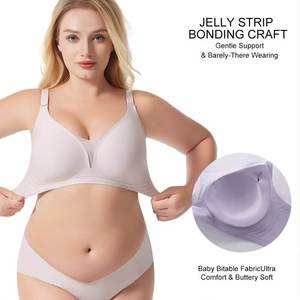 Reggiseno Comodo e Morbido in Rete Floreale <span class=keywords><strong>Imbottito</strong></span> Taglie Forti Senza Cuciture con Spalline Sottili Intrecciate Estive e Funzione Push-Up Regolabile - Product Image 4