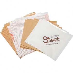 Bolsas de Papel para Hamburguesas Personalizadas, Bolsas de Papel Triangulares para Aperitivos y Donas, Bolsas de Papel para Empacar Pan Horneado - Product Image 1