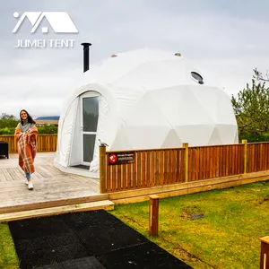 Domos Tenda Kubah IGOO Berkemah Luar Ruangan, Geodesic PVC Transparan Mewah Diameter 6 Meter