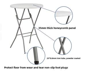 Tavoli Alti da Festa in Vendita, Tavoli Rotondi Pieghevoli in Plastica Bianca all'Ingrosso per Soggiorno, Bistrot e Hotel - Product Image 2