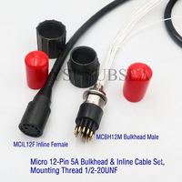 Connecteur Électrique Étanche HYSF SUBSEA MCBH12M 12 Broches Mâle pour Passage par Cloison, en Aluminium, pour Alimentation Sous-Marine (FPC)