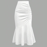 Jupe plissée grande taille personnalisée Jupe plissée minimaliste de longueur moyenne pour femme Jupe moulante vague queue de poisson élégante taille haute
