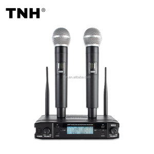 TNH-Micrófono de Karaoke inalámbrico <span class=keywords><strong>profesional</strong></span> <span class=keywords><strong>PM</strong></span>- WX8 Sistema de micrófono inalámbrico de mano UHF de 2 canales para puesta en escena - Product Image 1