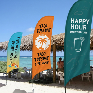 Banderas Voladoras Publicitarias para Eventos Deportivos, Diseño Gratuito de Fábrica Pdyear, Banderas de Playa Personalizadas Tipo <span class=keywords><strong>Bali</strong></span> Bow Sail Swooper, Banderas de Lágrima - Product Image 2