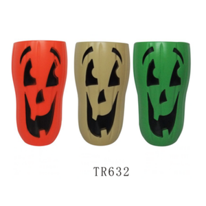 Vasos de plástico personalizados con cara de fantasma horrible de Halloween para accesorios de bebidas de fiesta - Product Image 5