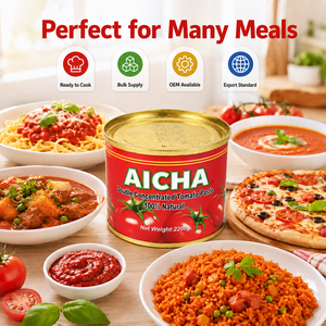 Vente en gros usine : Stockez de la purée de tomate en conserve 100 % pure, au goût aigre-doux, 28-30 % Brix – Marque OEM à étiquette privée - Product Image 3