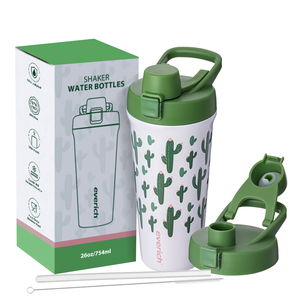 <span class=keywords><strong>Shaker</strong></span> chai nước phòng tập thể dục phong cách rò rỉ bằng chứng thể thao nắp với Silicone dưới và trà Jar Máy xay sinh tố 26 oz công suất lớn - Product Image 6