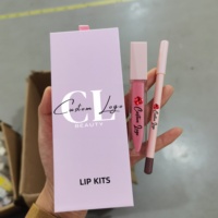 Kit de Maquillage Lèvres Végétalien et Sans Cruauté Animale : Rouge à Lèvres Brillant, Gloss et Crayon à Lèvres Rose Imperméable – Vente en Gros Marque Blanche