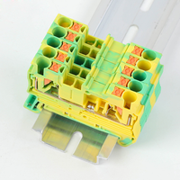 Bloc de bornes à ressort PT2.5-PE pour rail DIN, borne de mise à la terre 0,2-2,5 mm² 24A 800V Jaune Vert