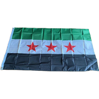 Polyester personnalisé d'impression numérique rectangulaire bon marché en gros 3*5 pieds histoire drapeau de pays de la Syrie