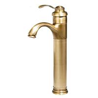 Robinet de lavabo de luxe en laiton massif à col haut, mitigeur chaud/froid pour salle de bain, à poser sur le comptoir, sans plomb