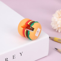 Taille-crayon en forme de hamburger et frites, à un seul trou, en PVC souple et silicone, pour étudiants, cadeau de papeterie scolaire