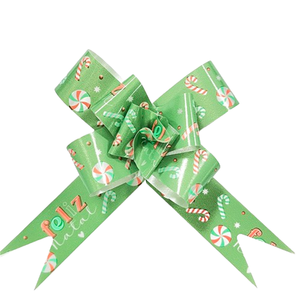 10CM Poly Butterfly <b>Bow</b> Christmas Printed Patterns Plastic Pull <b>Bow</b> for Gift Decor Party Wedding Decoration - Product Image 2