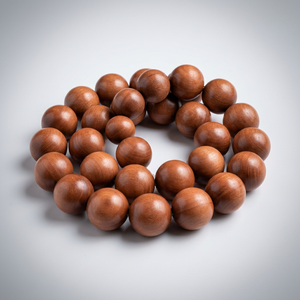 Cuentas de Sándalo Genuinas Marca Mala-Riddhi Siddhi, Color Marrón Dorado Oscuro Natural, Hechas en Rajasthan - Product Image 1