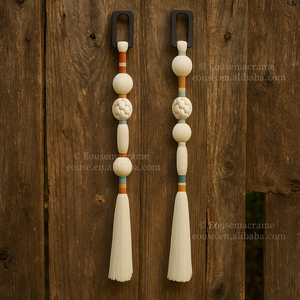 Fait à la main macramé <span class=keywords><strong>tapisserie</strong></span> tissé ornement cadeau cordon boule verticale tenture murale Art déco pour la décoration intérieure chambre <span class=keywords><strong>couloir</strong></span> - Product Image 6