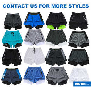 Short de gymnastique pour hommes 90 Polyester 10 Spandex Compression 5 pouces à séchage rapide avec doublure Short d'entraînement de course 2 en 1 Short de gymnastique pour hommes - Product Image 5