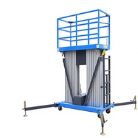Grue à mât hydraulique électrique, plateforme élévatrice en aluminium, simple/double colonne, capacité de levage 0,5 tonne, élingue à chaîne, vitesse de levage 4-6m/min