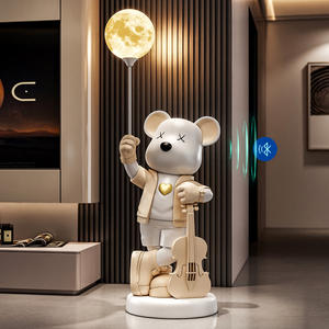 Lampe <span class=keywords><strong>moderne</strong></span> en résine violente ours lune ornements décoratifs pour canapé côté salon hôtel club anniversaire fait à la main - Product Image 2