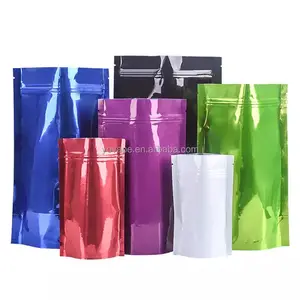 食品级柔性咖啡袋包装高阻隔耐光气密热密封光泽聚酯薄膜箔直立拉链袋