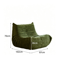 Canapé paresseux moderne nordique en chenille, fauteuil d'appoint vert rétro pour salon, chambre et balcon