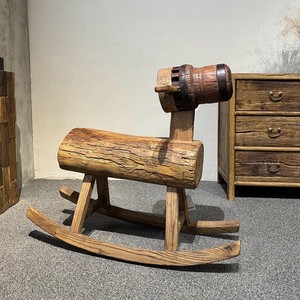 Personalizzabile tranquillo Trojan in legno massello sedia a dondolo Vintage casa soggiorno cortile balcone stile cinese vecchio olmo oggetti decorativi - Product Image 2