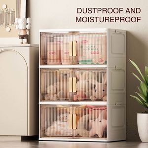 Wholesale Rectangle Injection Household Double Door <b>Folding</b> <b>Storage</b> <b>Box</b> Plastic Foldable Clothes Organizer Stackable Toy - Product Image 6