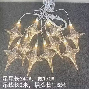 Decoración de Techo Acrílica con Forma de Estrella para Bodas, 10 Cabezas, Lámpara de Araña de Estrellas de la Suerte, Iluminación Decorativa para Festivales, Eventos, Fiestas y Bodas - Product Image 3