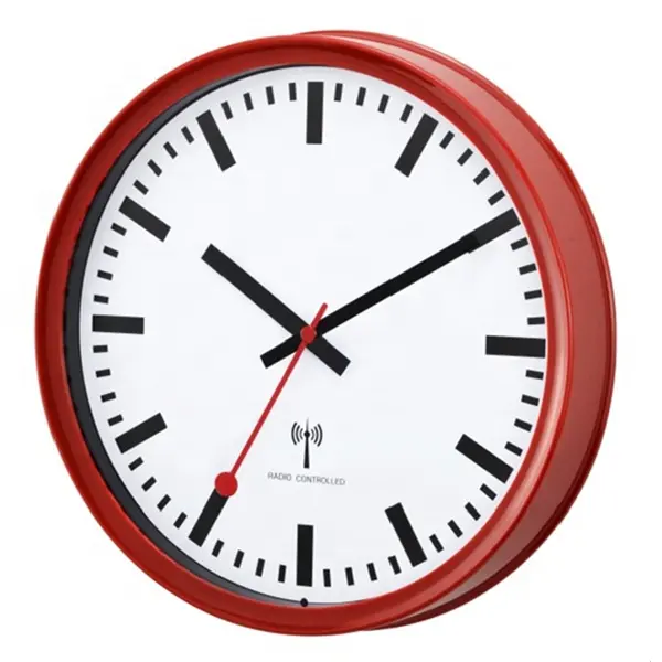 Relógio de parede analógico rc de 10 polegadas, relógio atômico de plástico moderno para decoração de casa