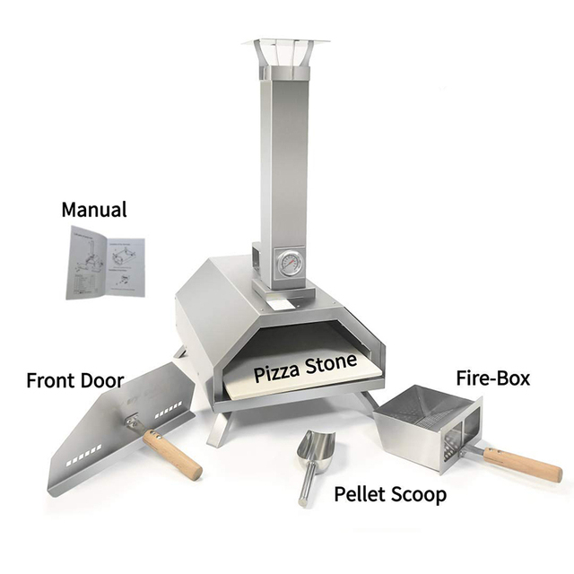 Wood Pellet Outdoor Pizza Oven Mini 11inch Pizza Stone Steel Stainless OEM Pizza Oven