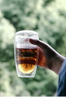Théière à feuilles entières de 350 ml, en verre borosilicate résistant à la chaleur, à double paroi, avec infuseur et couvercle, de luxe