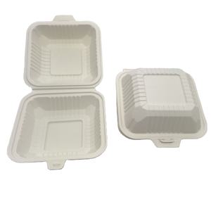 Contenedor de comida de almidón de maíz para llevar, caja de comida de concha de almeja, <span class=keywords><strong>microondas</strong></span> compostable desechable - Product Image 4