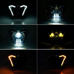 Phares avant LED YONGJIN avec faisceau haut/bas et anneau halo DRL, clignotant jaune pour <span class=keywords><strong>Kawasaki</strong></span> Z650 Versys X300 - Product Image 3