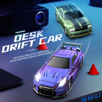 Voiture RC de course 2,4 GHz haute vitesse 15 km/h, 4x4, simulation, échelle 1/64, mini voiture télécommandée de drift avec lumière