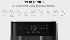 Freidora de Aire <span class=keywords><strong>Xiaomi</strong></span> de Doble Zona, 10L, Cocción Inteligente, Alta Potencia, Recordatorios de Volteo, Nueve Modos Preestablecidos - Product Image 6