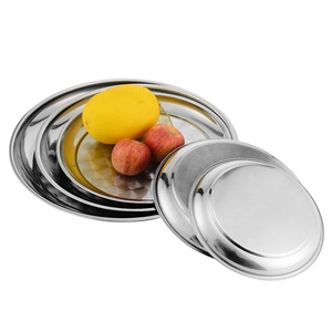 Bandeja Redonda de Metal para Servir Alimentos de Fábrica Caifeng, Platos de Acero Inoxidable para Restaurante, Hogar y Hotel - Product Image 4