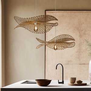 Soraya <b>Bamboo</b> Wicker Pendant <b>Light</b> Mid Century Home Decor Handmade Hanging Lamp Vietnam Supplier - Product Image 1