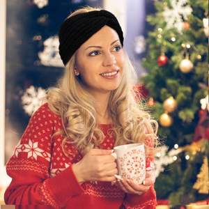 <span class=keywords><strong>Bandeau</strong></span> de sport européen américain automne hiver <span class=keywords><strong>bandeau</strong></span> de cheveux tricoté en laine épaisse - Product Image 2