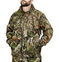 Ensemble veste et pantalon de safari camouflage d'hiver grande taille imperméable coupe-vent à fermeture éclair avec capuche doublé polaire pour la chasse en polyester