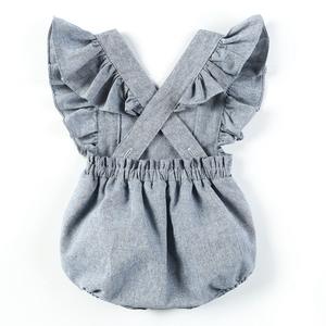 Ropa de Bebé de Alta Calidad, Mono sin Mangas, Mono de Lino con Volantes - Product Image 5