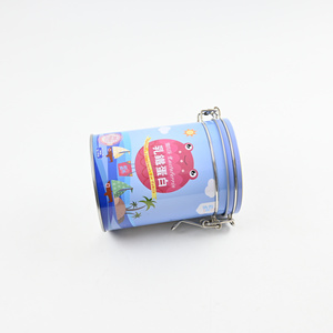Boîte cylindrique rectangulaire en fer blanc avec anse métallique, logo personnalisé, hermétique, qualité alimentaire, pour emballage de compléments nutritionnels, bonbons et snacks - Product Image 4