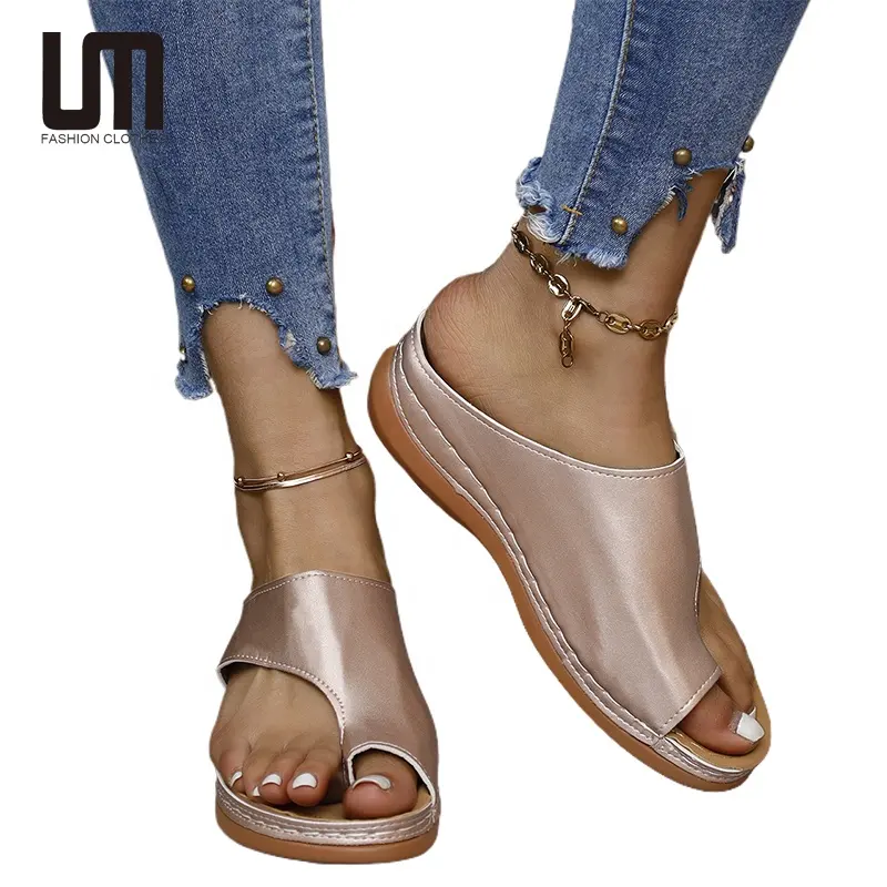 Liu Ming модные уличные 2024 летние женские Простые повседневные туфли на плоской подошве скользкие сандалии