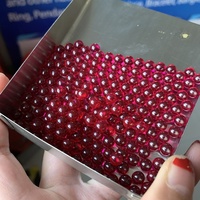 Boule de perle de rubis populaire 4mm 6mm 8mm, boule rotative 25mm en quartz