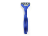 Rasoir jetable à triple lame en acier inoxydable avec manche en caoutchouc et capuchon de protection pour hommes, visage et corps