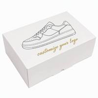 Boîte à chaussures en carton blanc Leabon avec motif graphique, emballage pliable pour baskets avec logo personnalisé doré, vente en gros directe usine