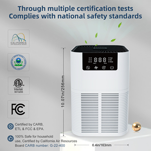 가정 어린이를위한 휴대용 데스크탑 LED 터치 스크린 공기 청정기 진정한 <span class=keywords><strong>HEPA</strong></span> 디퓨저 전기 포를위한 애완 동물 활성탄 필터 - Product Image 5