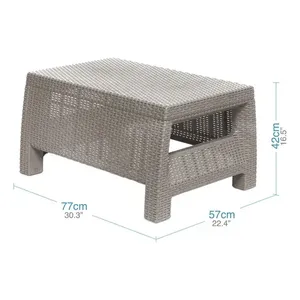 Sala Jardin esterno Terraza 6 Puestos Tipo Ratan Taupe - Product Image 4