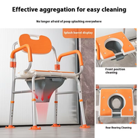 Rutsch fester Bad hocker mit doppeltem Verwendung zweck Commode Elderly Assist Badezimmer Tragbarer Dusch stuhl mit Griffen für alte