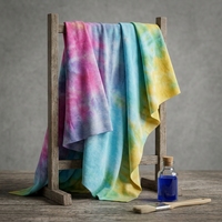 Tissu en rayonne tricoté tie-dye 170 g/m² 160 cm, tissu extensible 30'S R+40D Spandex pour robe et chemisier femme