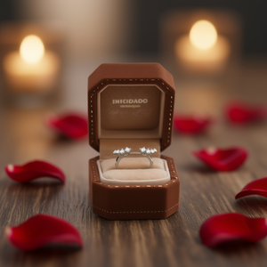 Anello in Oro Bianco con Diamante E4749 Taglio Brillante Rotondo Stile Classico da Donna per Fidanzamento - Product Image 2